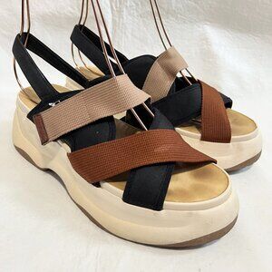 Vagabond sandals Essy EU 39 US womens 9 ankle strap chunky platform brown black